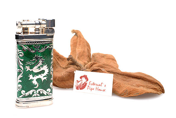 Sillem's 1989G Pipe Lighter Old Boy LEA 1 Face Dragon Green Sillem's 1989G Pipe Lighter Old Boy LEA 1 Face Dragon Green